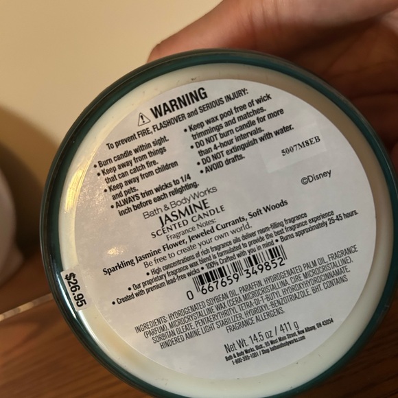 Bath and Body Works Disney Princess Jasmine Candle - Picture 3 of 3